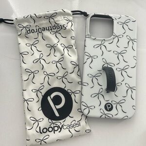 Loopy Case for iPhone 12 Pro Max, Black Bows